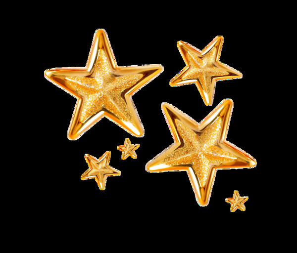 闪耀的金色星星免抠png透明素材