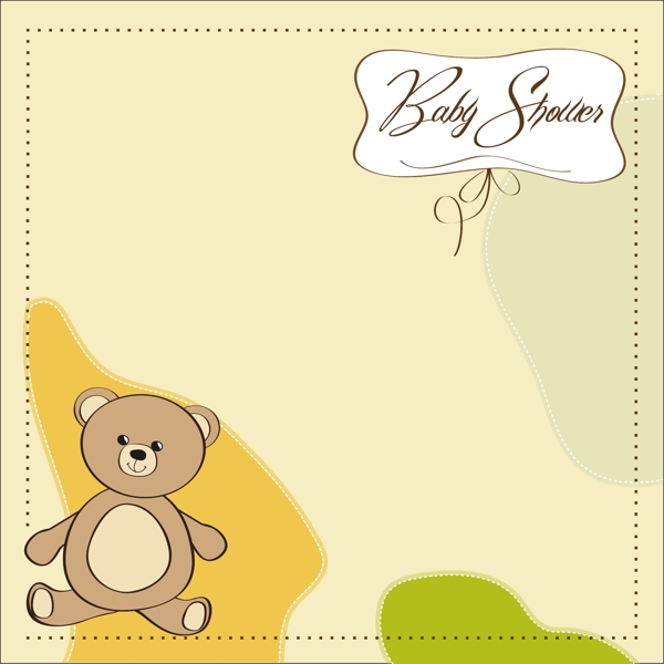 可爱的泰迪熊婴儿淋浴