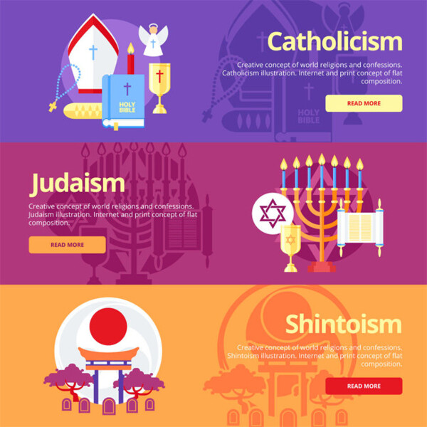 宗教漫画横幅图片