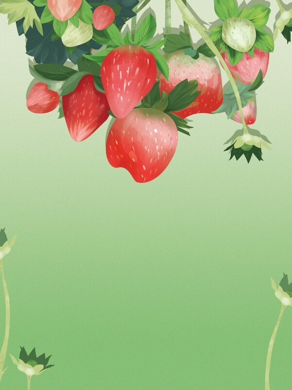 清新草莓背景设计
