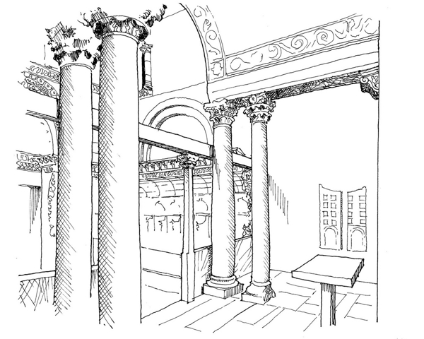 欧式拱门柱效果图