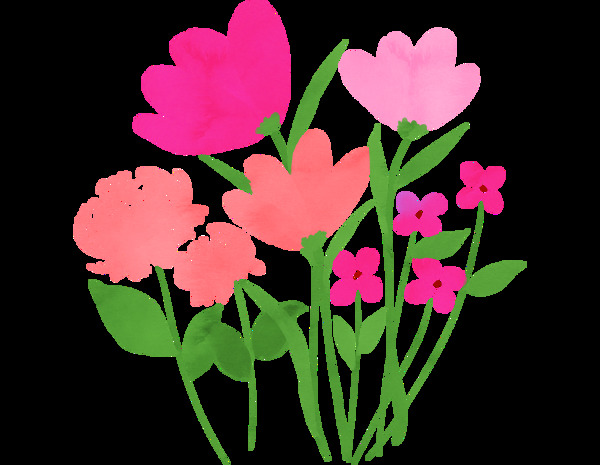 水彩花
