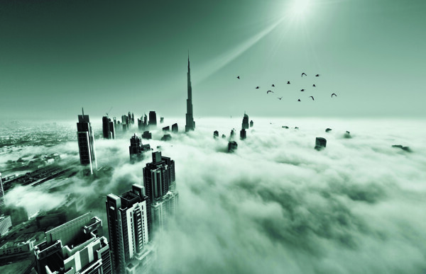 云雾中国的迪拜图片