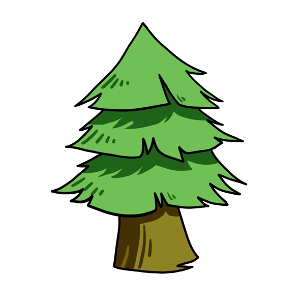 植树节绿色松树插画