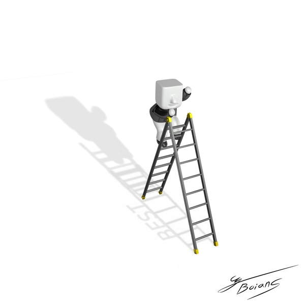 翻越梯子的3d小人
