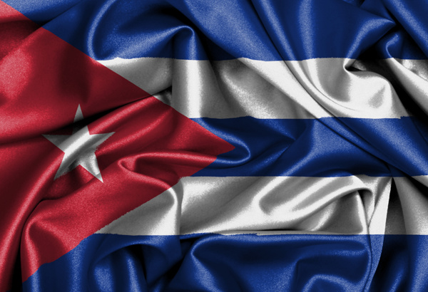 古巴丝绸国旗图片