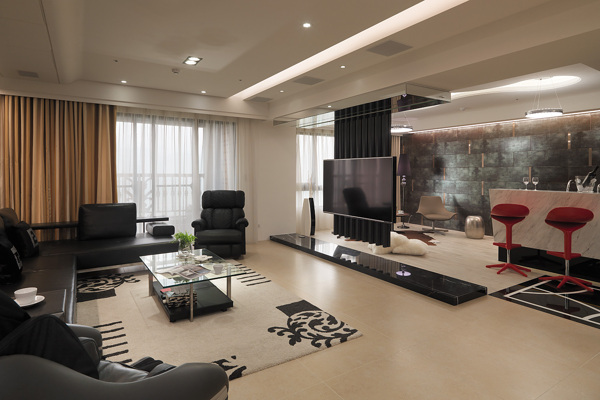 现代时尚客厅浅色花纹地毯室内JPEG图