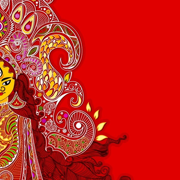 人物花紋圖案圖片矢量
