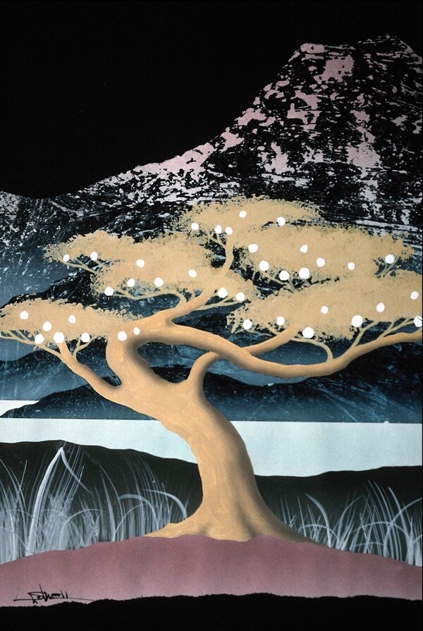 树木风景丙烯画装饰画0031