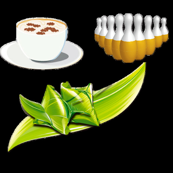 手繪粽子保齡球素材高清