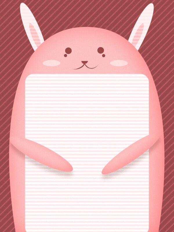 纯原创卡通扁平风格粉色小兔子背景