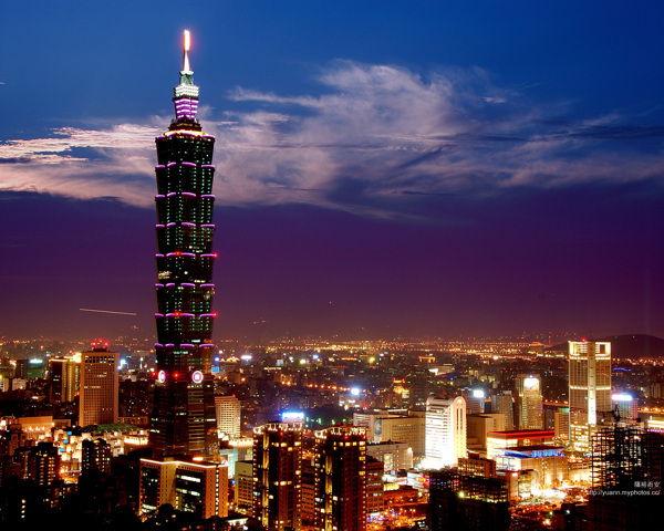 Taipei101夜景图片