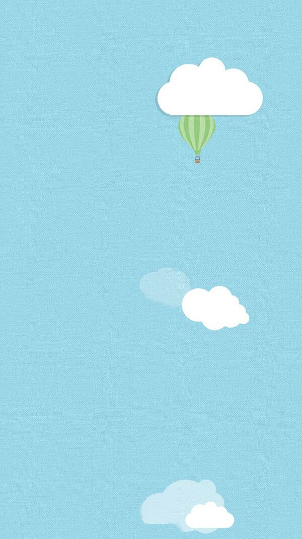 手绘白色云朵气球H5背景素材
