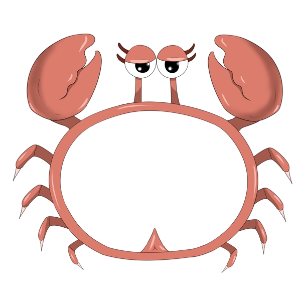 可爱小螃蟹边框插画
