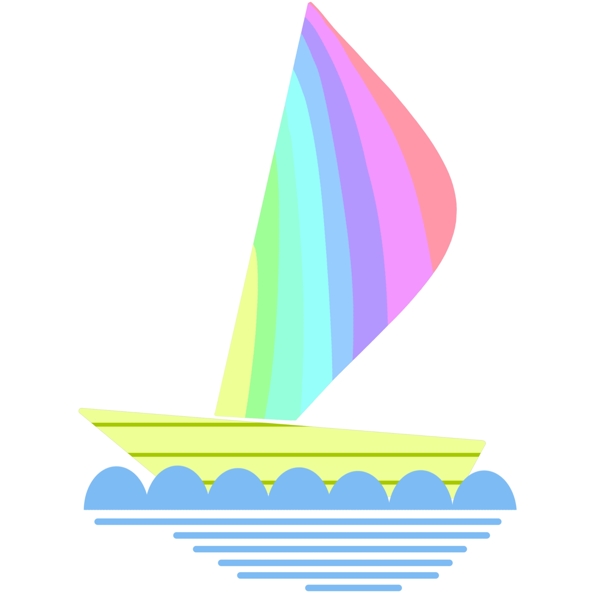 立体彩色帆船