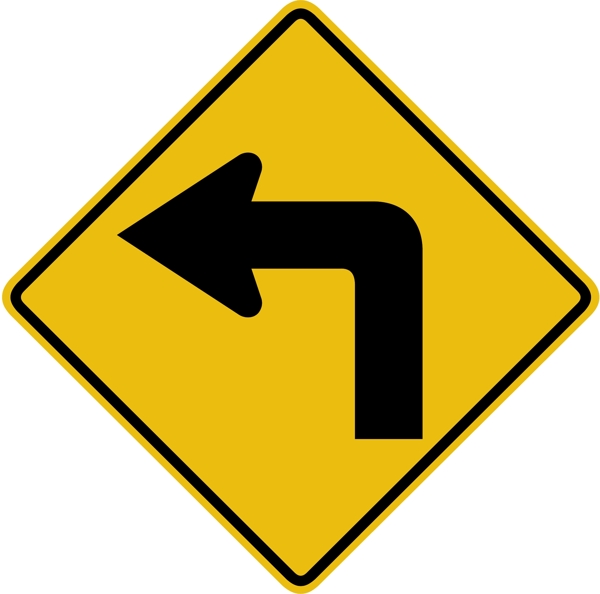 外国交通图标向左拐弯指示