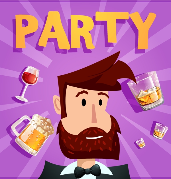 父親和啤酒插畫
