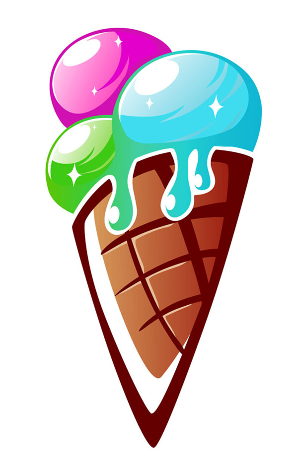 彩色冰淇淋漫画图片