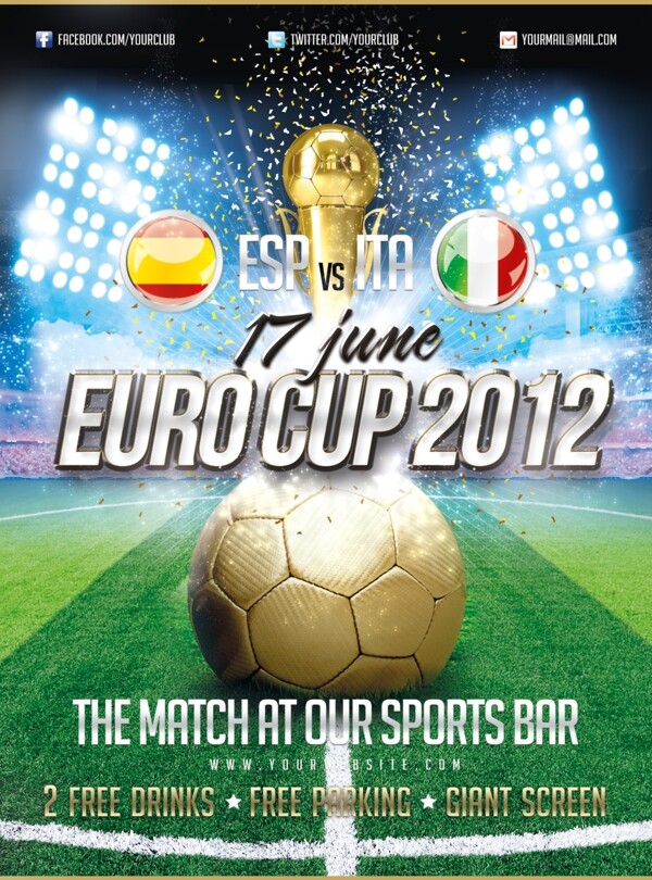 欧洲杯足球赛主题海报图片