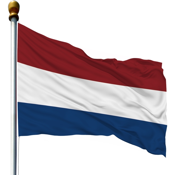 带旗杆的荷兰国旗