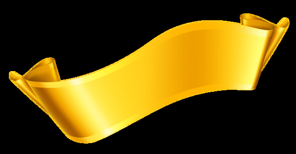 黄金装饰飘带免抠png透明图层素材