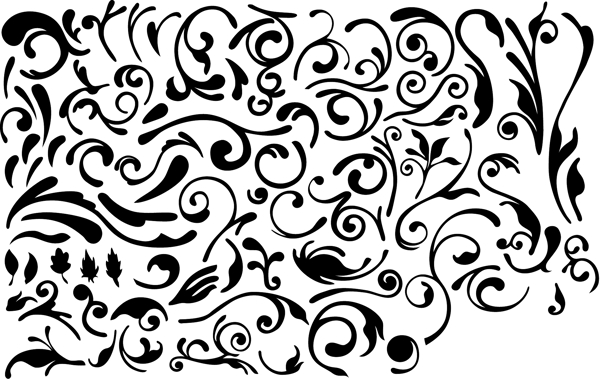 黑白设计元素系列矢量素材4简约花纹