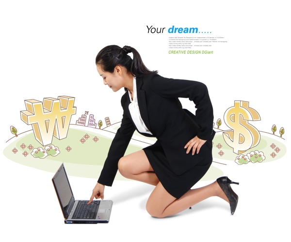 女人商务金融画册背景