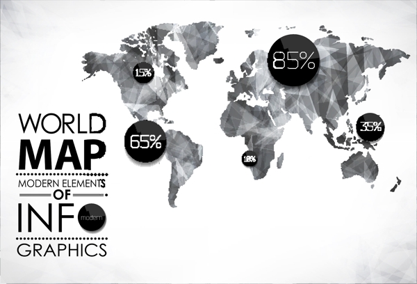 黑白科技式世界地图背景矢量素材