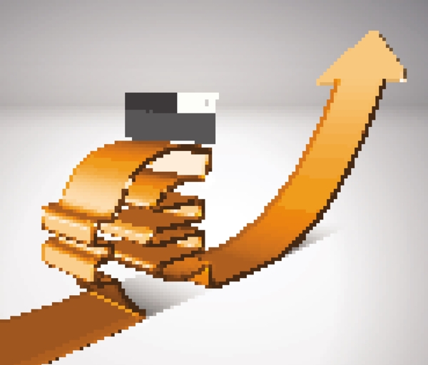 3d動感箭頭歐元符號圖片