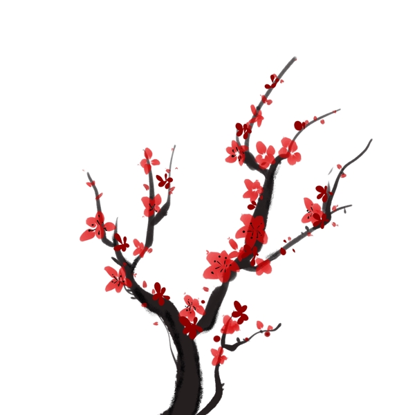 中国风冬季梅花古风插画