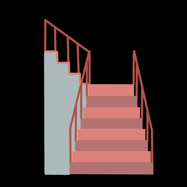 楼房建筑楼梯插画