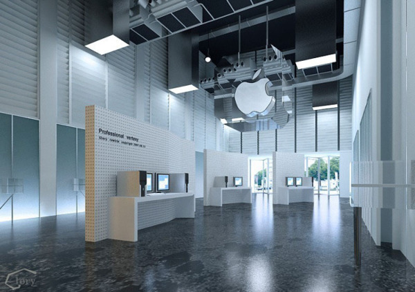 现代苹果公司展厅3D效果图