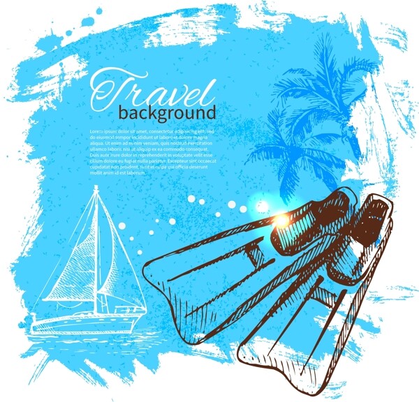 夏天海報(bào)海灘素材圖片