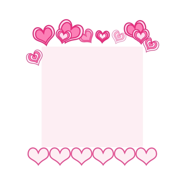 粉色爱心边框装饰