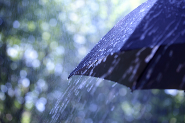 雨傘上的雨滴