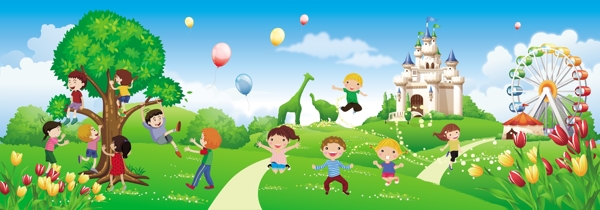 幼兒園卡通背景