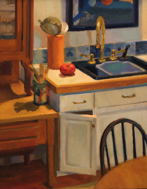 厨房静物油画写生图片