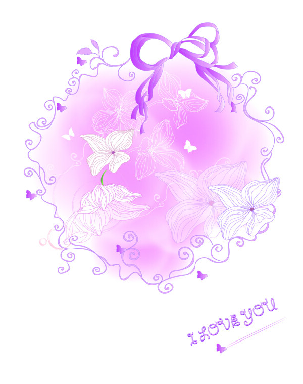 粉色花朵蝴蝶花枝
