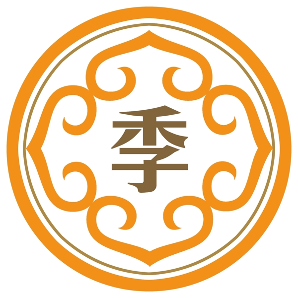 中式花紋logo