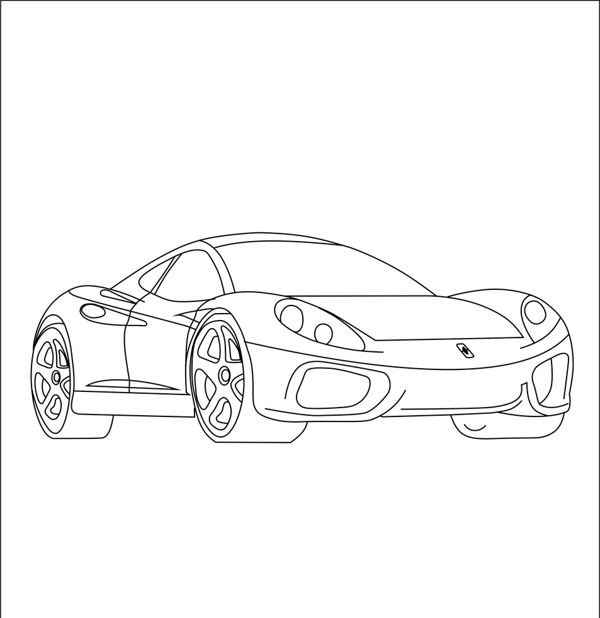汽車抽象線條賽車