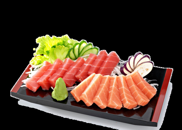 新鲜三文鱼日式料理美食产品实物
