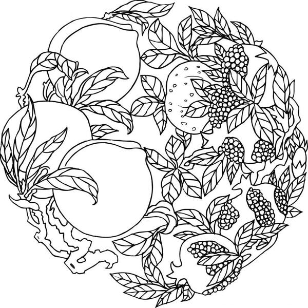 白描仙桃圖片
