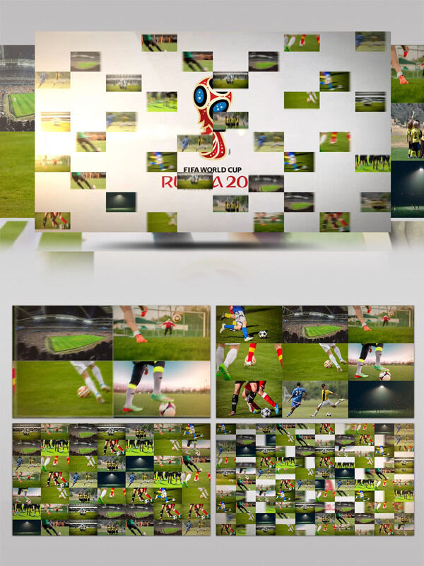 世界杯宣传图片汇聚logo演绎ae模板