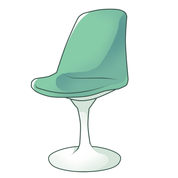 绿色旋转椅子插画