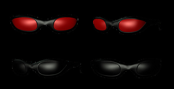 红色和黑色墨镜免抠png透明素材