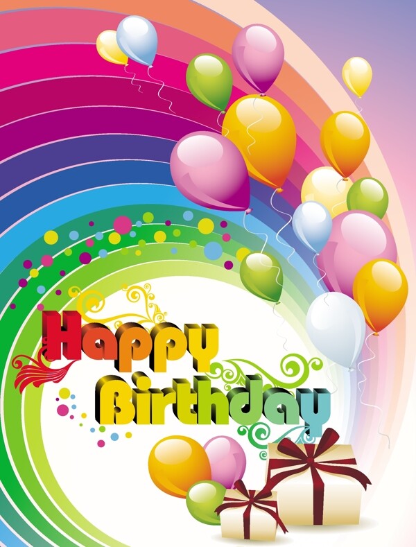 可愛(ài)卡通happybirthday