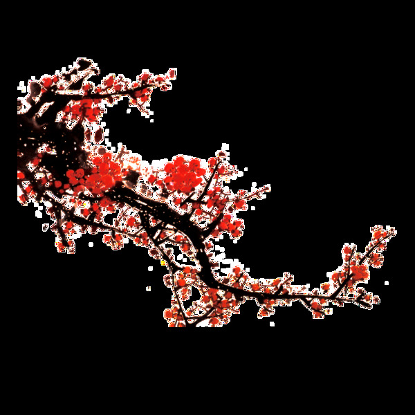 中国风彩绘花朵装饰元素
