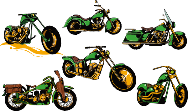 越野摩托车设计矢量素材