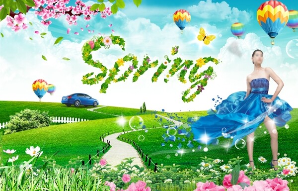 春天绿色大自然图片