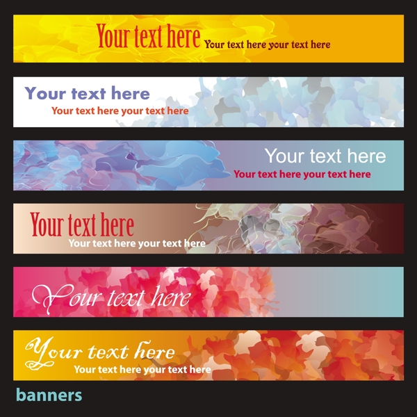 豐富多彩的時尚banner矢量素材